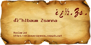 Öhlbaum Zsanna névjegykártya